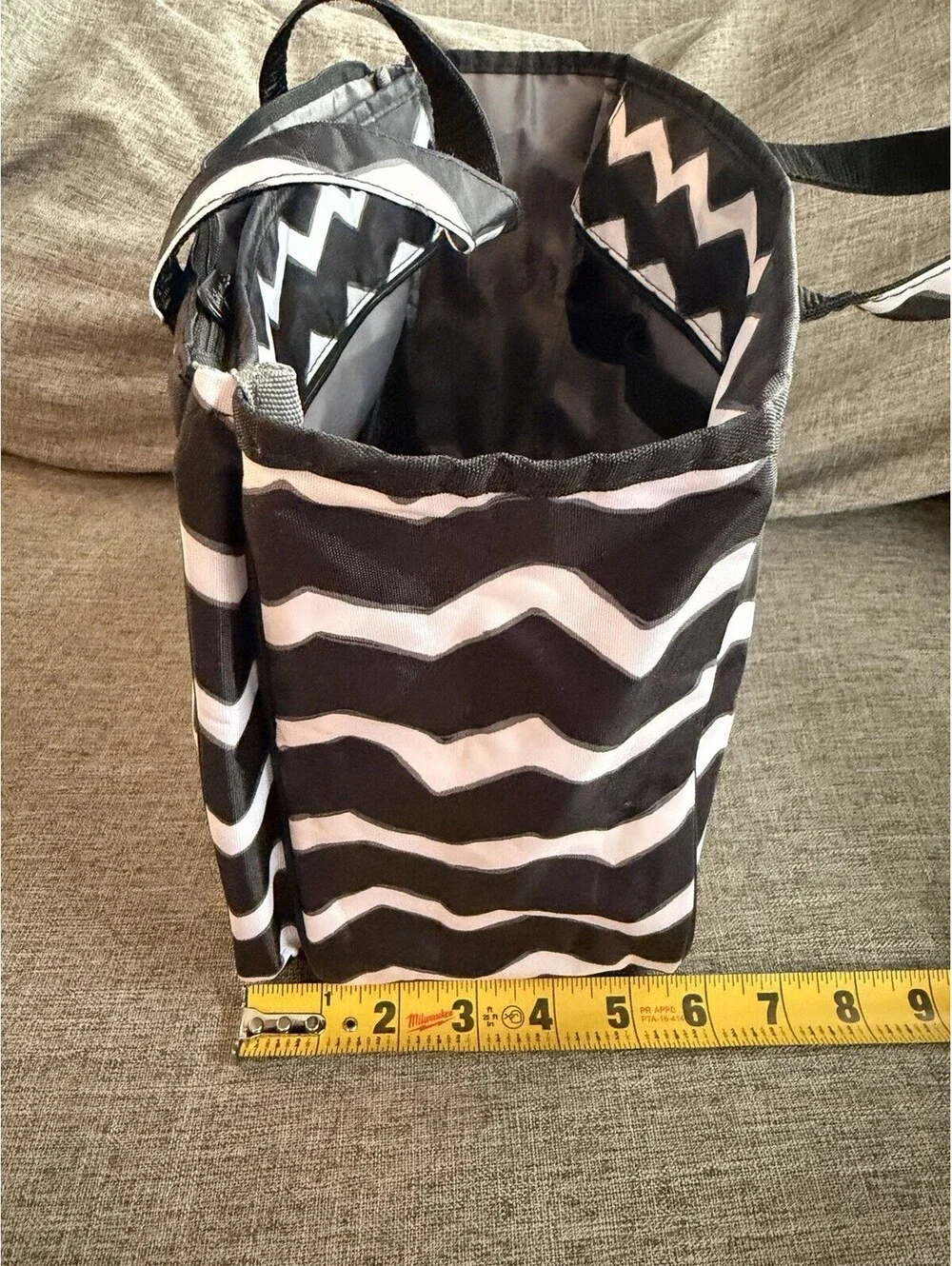 Thirty One True Beauty Bag In Black Chevron Makeup Organizer Monogram K READ